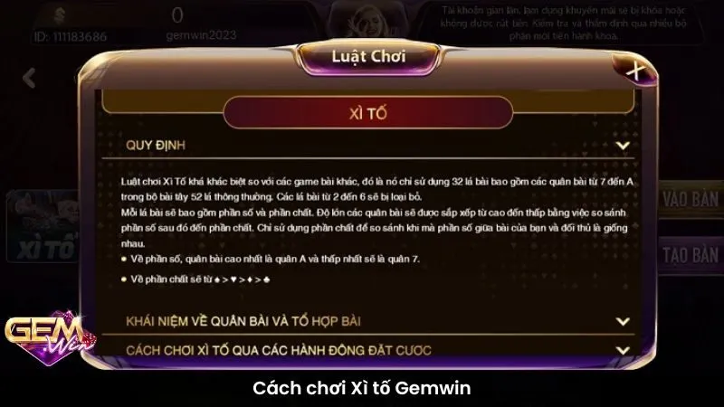 Cách chơi Xì tố Gemwin