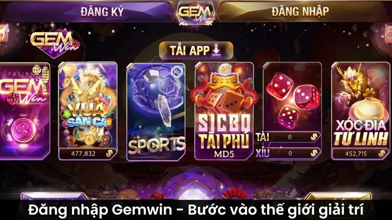 Đăng nhập Gemwin - Bước vào thế giới giải trí