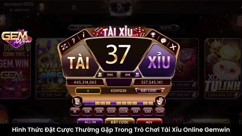 Hình Thức Đặt Cược Thường Gặp Trong Trò Chơi Tài Xỉu Online Gemwin