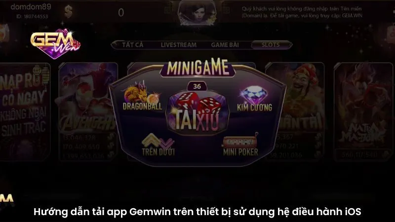 Hướng dẫn tải app Gemwin trên thiết bị sử dụng hệ điều hành iOS