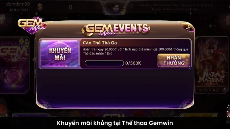 Khuyến mãi khủng tại Thể thao Gemwin