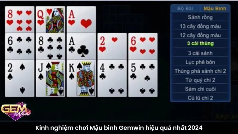 Kinh nghiệm chơi Mậu binh Gemwin hiệu quả nhất 2024