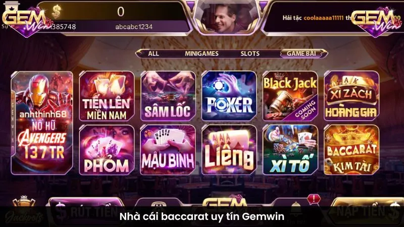 Nhà cái baccarat uy tín Gemwin