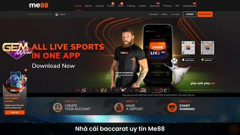 Nhà cái baccarat uy tín Me88