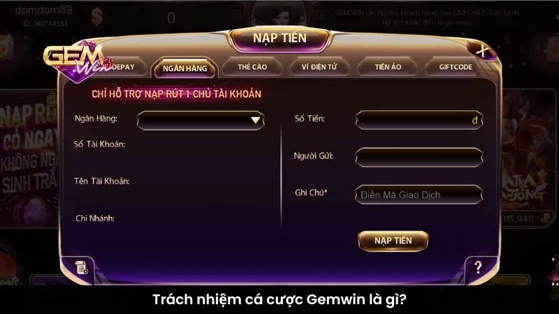 Trách nhiệm cá cược Gemwin là gì?