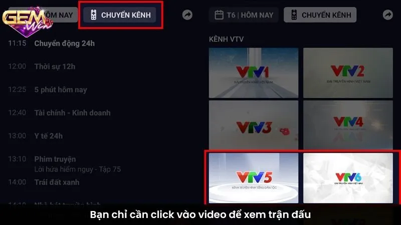 Bạn chỉ cần click vào video để xem trận đấu