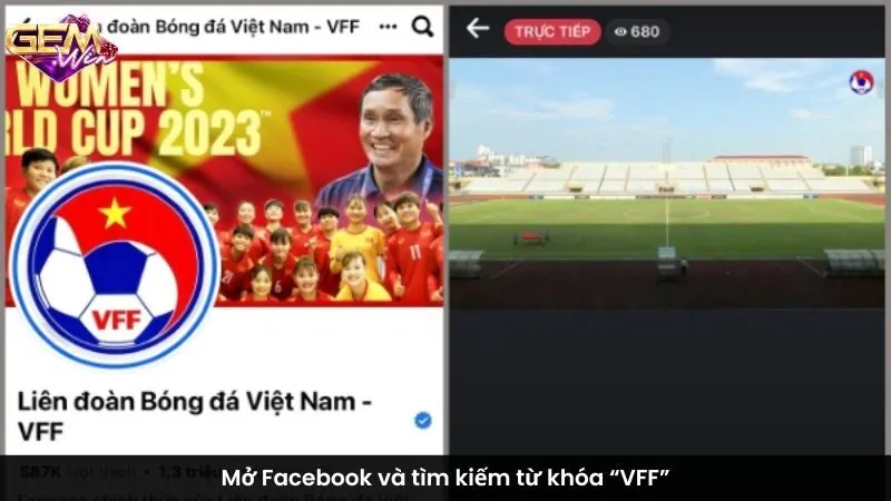 Mở Facebook và tìm kiếm từ khóa “VFF”